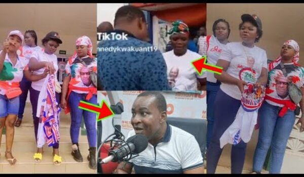 See What Wontumi Did To These NDC Women Which Is Getting Them Cr@zy As They ßurnt NPP Flag & T-Shirt
