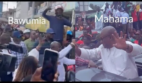 John Mahama And Dr Bawumia At Kasoa For Campaign, See What Happened As The Video Caused A Stir