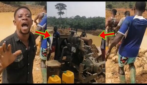 Act!on Video: Sehwi Youths Uses Their Raw Hands To St0p Galamsey Operators With Gu*ns
