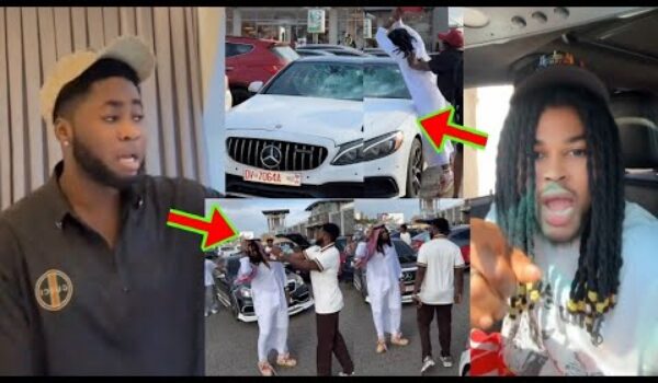 Ghana Fr@ud Boys F!ghting On Tiktok Meets In Real Life, Exchanges Sl@p, Destr0yed Benz