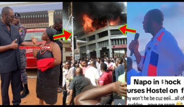NAPO In Sh0ck As Nurse’s Hostel Guts F!re In front Of Him While Doing Campaign, Nakeeyat