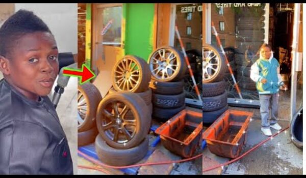 Yaw Dabo Spotted Doing Car Vulcanizer In America, See What He’s Saying About Vulcanizer Work In US
