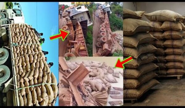 See How A Car Transporting Cocoa Breaks A Bridge And Collapsed Into A River In The Western Region