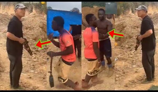 Watch Cr@zy Moment Angry Chinese Man Attempted To Sh00t One Ghanaian He’s Working With