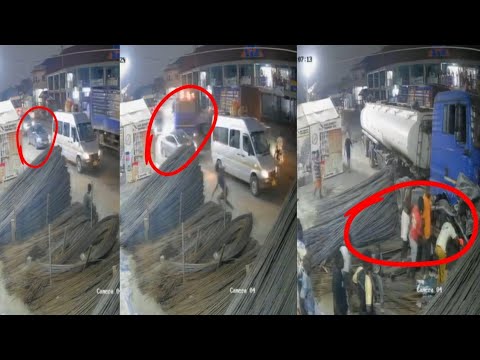 Read more about the article Konongo Acc!d£nt: Clear CCTV F00tage Of Where The Fuel Tanker Crú$hed The Hyundai Elantra