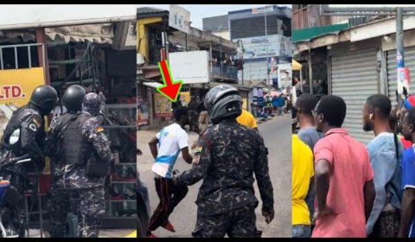 Lapaz Daylight Robbery: See How The Armed Robbers Runs Away After The Police Trapped Them Inside