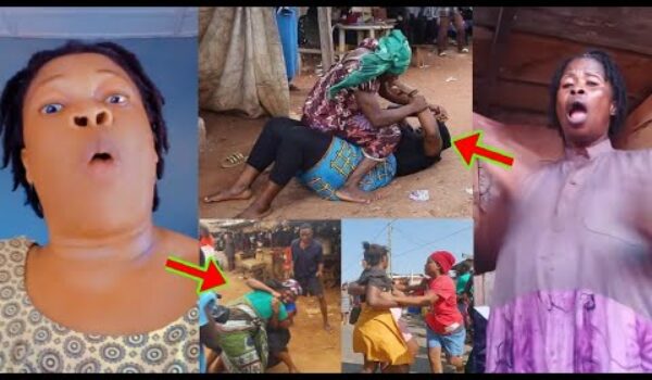 Fight! See How Kumasi NDC Market Women And NPP Market Women Are F!ghting Over Kejetia Dubai Market