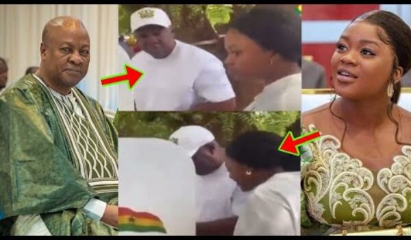 Watch The Moment Mahama Breeches E.C Voting Rule By Allowing His Daughter With Him While Voting