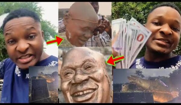 I Destroyed Nana Addo Statue For 1,000 Dollars, Guy Confesses As He Shows The Money