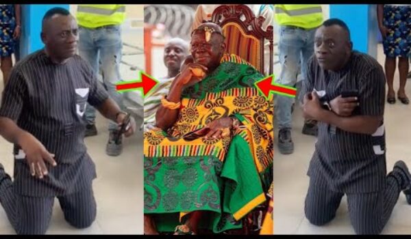 See What Akrobeto Is Emotionally Telling Otumfuo As He Goes Down On His Knees