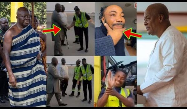 Unbelievable, Mahama Disgraced Big Akwes, See How A Man Celebrated After Shaking Hands With Otumfuo