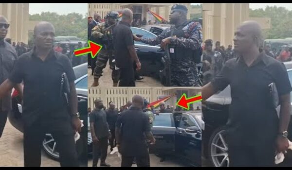 See Mahama Reaction After His Bodyguards Stopped Appiah Stadium From Greeting Him, Appiah In Tears