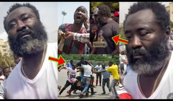 Otumfuo Bodyguard Seidu Agye n’aniso At Konongo Zongo, Check How They’ve Severely Beaten Him