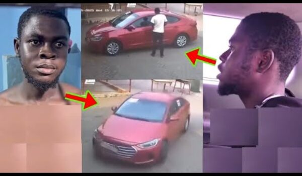 Car Stealing: See How Car Thief Easily Steals A Car And Drove Away At Kumasi Patasi