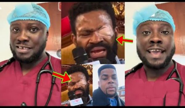 Kofi Tv Eyes Plaster Is Fake, His Wife Did It, Ay3ka As Doctors On Social Media Exposed Kofi Tv