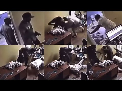 Read more about the article Brave Shop Owner Be@ts Two Arm£d R0bbers And K!lled One, Wátch CCTV Footage