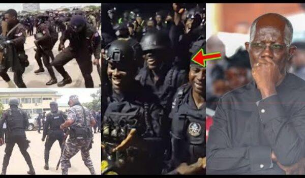 Watch How Ghana Police Officers Are Dancing & Jubilating Over Dampare’s Removal