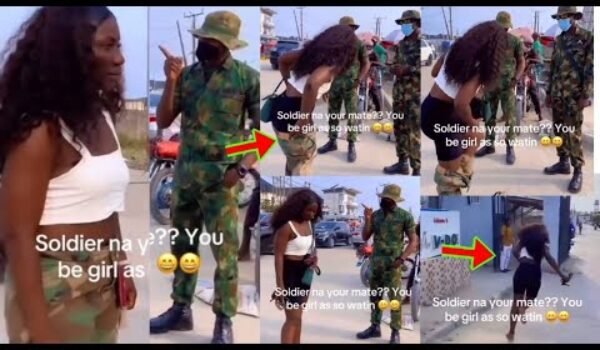 Two Military Young Men Undr£ssed A Beautiful Lady Wearing Ghana Military Trouser