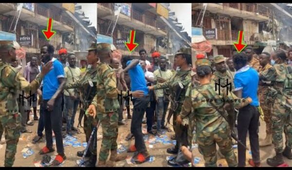 Adum Pz Fire: Military Officers Grabbed One Thief (Looter) See How They’re Punishing Him