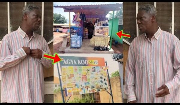 Abrabɔ ay3 den, Check The Small Provision Shop Agya Koo Has Opened To Feed Himself