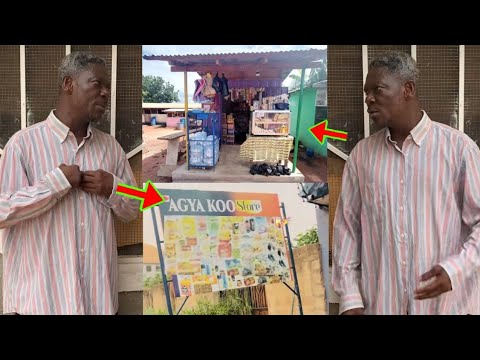 Read more about the article Abrabɔ ay3 den, Check The Small Provision Shop Agya Koo Has Opened To Feed Himself