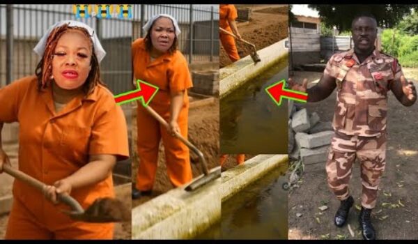 Watch How The Prison Officers Are Using Agradaa To Do Hard Work