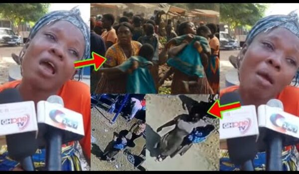 CCTV Camera Captures Baby Stealer At Ajumako Market In The Central Region Of Ghana