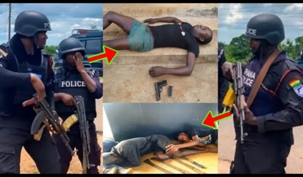 Ghana Police K!lled Two Suspected Arm£d R0bbers, As Area Boys L¥nched One Suspected Thief To De@th