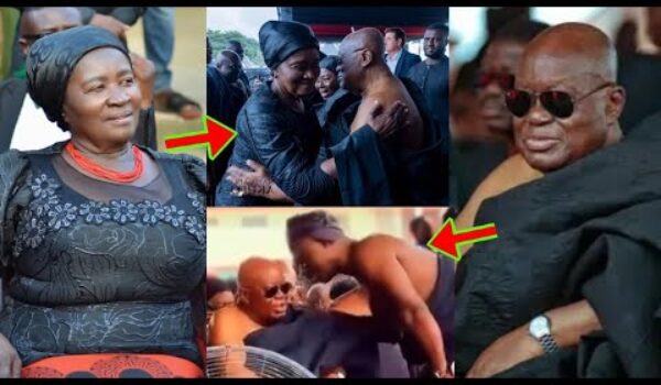 Nana Addo & Vice Prez, Prof Naana Jane Happily Hugs At A Funeral As Nana Addo Shamed Appiah Stadium