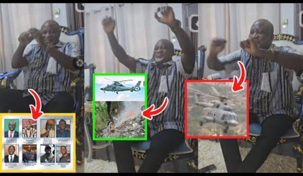 Akoa yi y3 wicked, Watch How Hopeson Adorye Broke Out In Laughter When He Heard The Helicopter Cr@sh