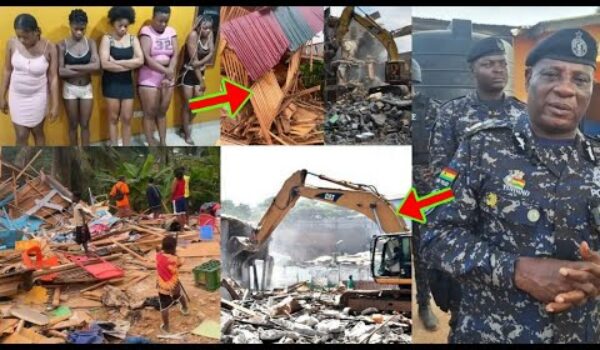 Some Female Nigerians Who Were Doing Criminal Things In Ghana Arrested, Their Residence Destr0yed