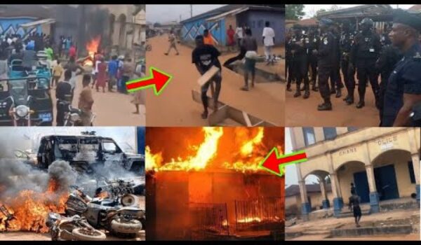Angry Youths Set Police Station Abl@ze At Abukwa North, Watch Crazy Video And The Reason Behind It