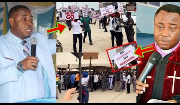No Accountability No Preaching; Church Members Hold Massive Demonstration Against Church Executives