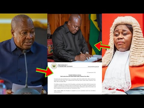 Read more about the article Breaking News: President Mahama officially removes Chief Justice Gertrude Torkornoo