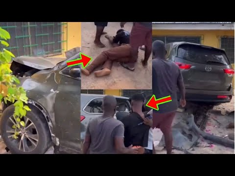 Read more about the article Foiled: Phone Snatcher Driving Toyota Highlander Crashed Into Someone’s House in Teshie Nungua