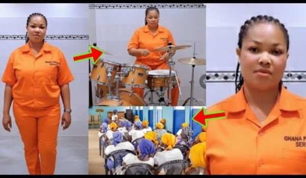 Agradaa Is Looking Good & Happy In Prison, Watch How She’s Playing Drums & Leading Church In Prison