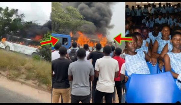 Sad News In Ghana: School Bus Carrying 83 Students And Five Teachers Burnt Beyond Recognition