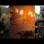 Immigration Officer K!lled As Fire Completely Burns VIP Bus On Kumasi-Accra Highway