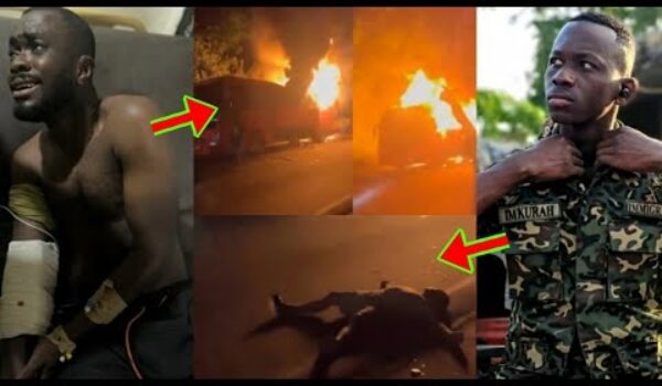 Immigration Officer K!lled As Fire Completely Burns VIP Bus On Kumasi-Accra Highway