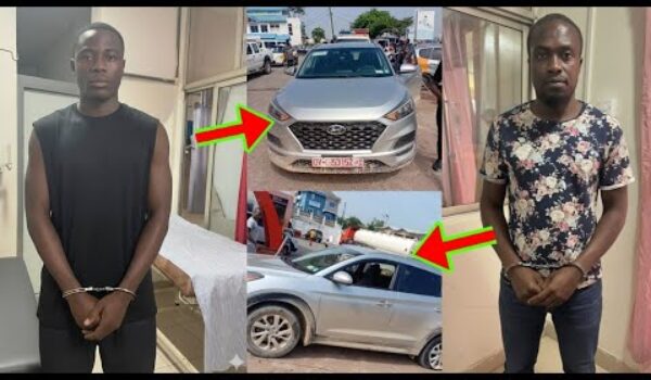 Ashanti Region:2 Armed Robbers Arrested;Stolen Vehicle Recovered As Police Pursue Remaining Suspects