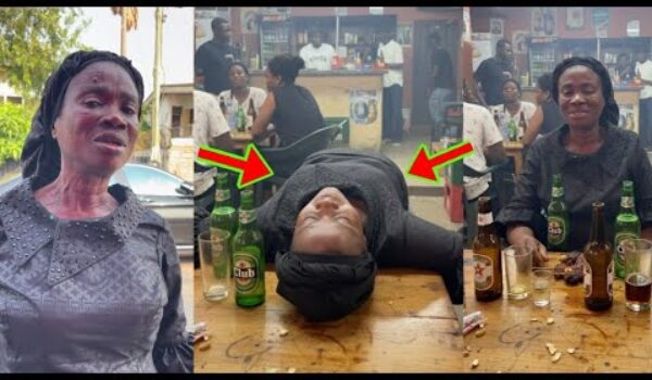 Shameful Video Of Daddy Lumba’s Sister Totally Drunk At A Drinking Spot