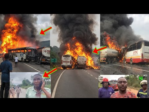 21 Ded On Kumasi Accra Highway After Fuel Tanker Colldes With Stc Bus Survivor Speaks
