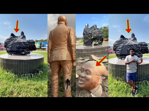 Eii Ghana Destroyed Nana Addo Statue Replaced But Nobody Expected Whats Inside